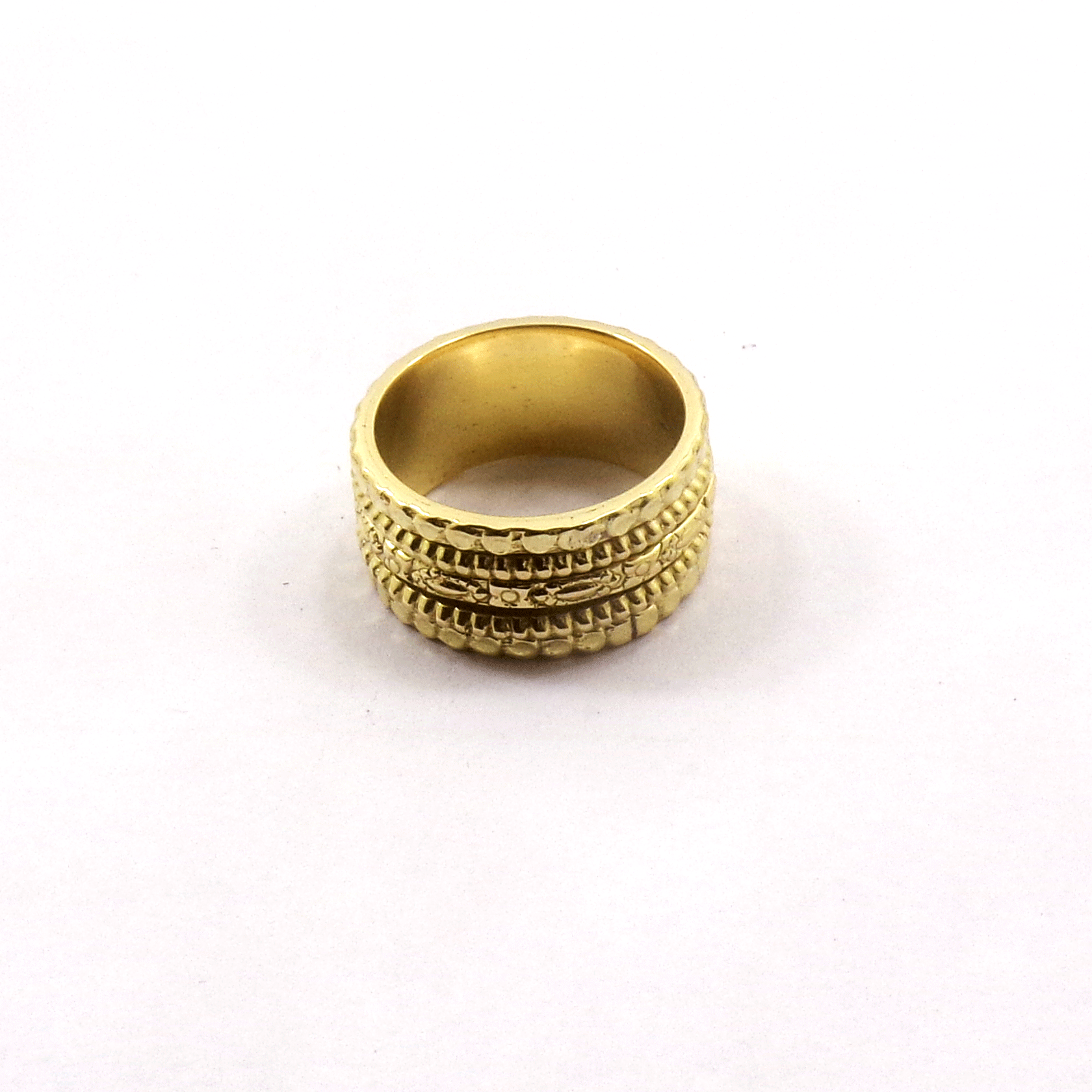 Ring Size - 8 Brass Spinner Ring W - BSPR998 18K Gold Plated Brass Fidget Rings Chunky Wide Band & Wire Spinner Ring